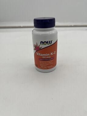 NOW Vitamin K-2 100 mcg 100 Veg Capsules Pack of 3 Sealed